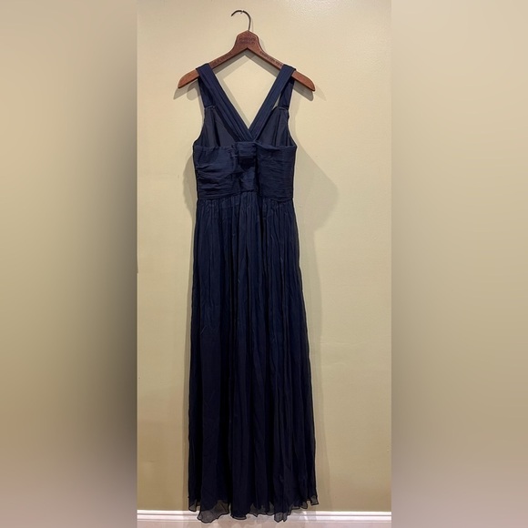 J. Crew Silk Chiffon Anabel Long Dress Gown C5543 formal bridesmaid Navy 6 - Picture 4 of 6